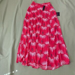 Lulu's Pink Pleated A-Line Midi Skirt